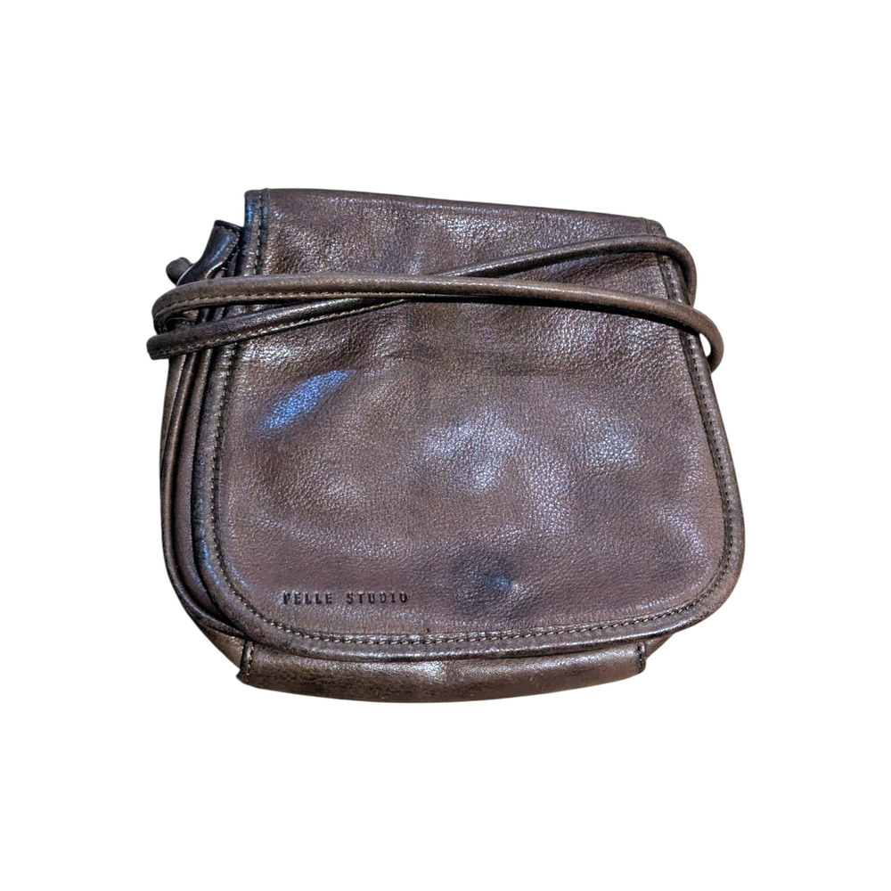 Wilsons Leather Pelle Studio Crossbody Bag Small Brown Leather Purse Vintage